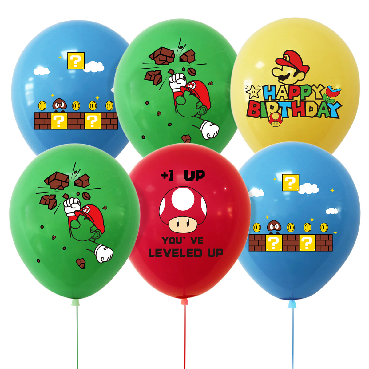 Science Of Happiness - Mario Luigi Peach Prinzessin Ballon-Set Kawaii